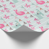 鳥、犬、旗、花 ラッピングペーパー (角)