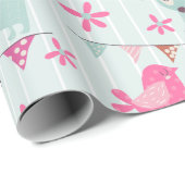 鳥、犬、旗、花 ラッピングペーパー (ロールコーナー)