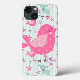 鳥、犬、旗、花 iPhone 13ケース