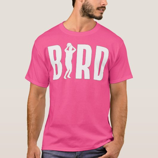 鳥 – 白プリント Tシャツ (正面)
