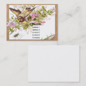 鳥、花及び虫のビクトリア時代の人貿易カード 名刺 (正面/裏面)