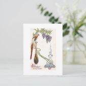 鳥・花瓶・藤アールヌーボー新年 シーズンポストカード (スタンド正面)