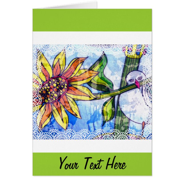 鳥、花、レース (正面)