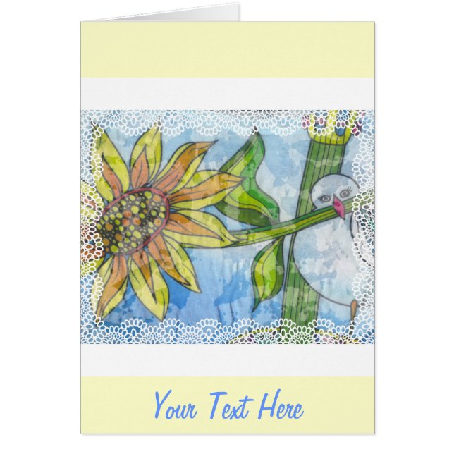 鳥、花、レース (正面)