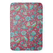 鳥、花、青、赤 バスマット (正面縦)