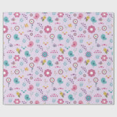 鳥、蜂、蝶のフローラ ラッピングペーパー (フラット)