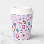 鳥、蜂、蝶のフローラ 紙コップ (左)