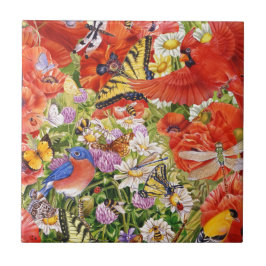 鳥、蝶および蜂のセラミックタイル タイル