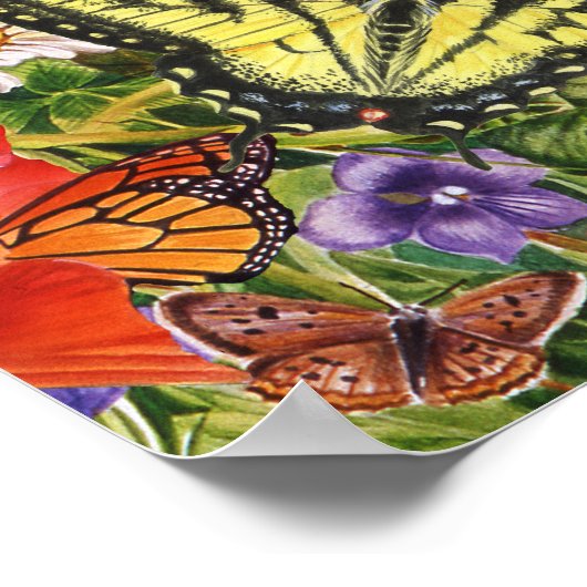 鳥、蝶と蜂 ポスター (角)