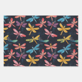 鳥、蝶、トンボ柄の甘いギフトセット ラッピングペーパーシート (正面3)