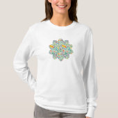 鳥・蝶・野の花のデザイン Tシャツ (正面)