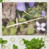 鳥 – 足バイオレットとブレット キッチンタオル (折り畳み)