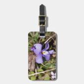 鳥 – 足バイオレットとブレット ラゲッジタグ (正面縦)