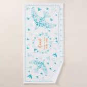 鳥、風に乗る。誕生メモリアル_ブルー3 バスタオル (バスタオル)