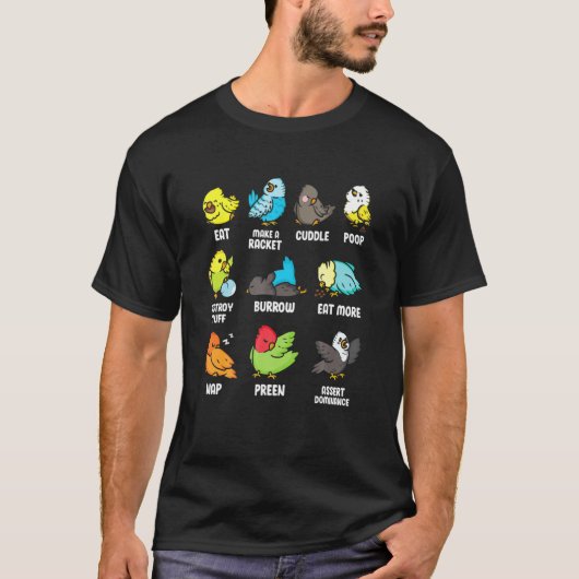 鳥 鳥の観察 動物園の飼育員 鳥好き インコ Tシャツ (正面)