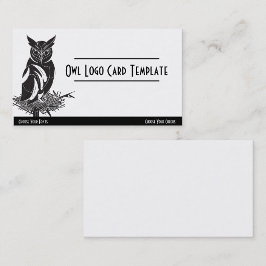 鳥（鳥）フクロウ（鳥）のロゴの名刺 名刺 (正面/裏面)