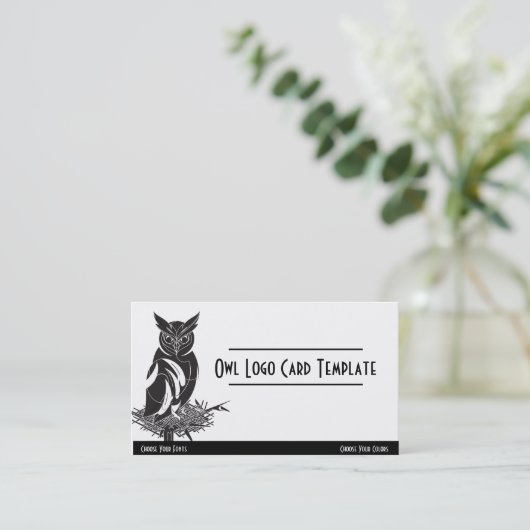 鳥（鳥）フクロウ（鳥）のロゴの名刺 名刺 (スタンド正面)