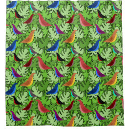 鳥、鳥、鳥 シャワーカーテン