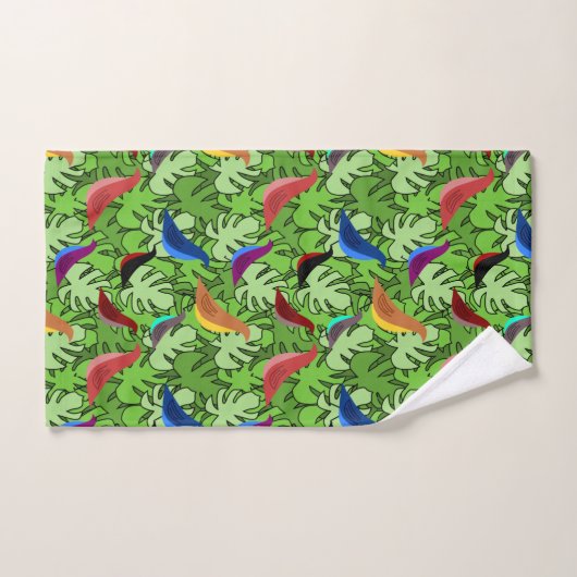 鳥、鳥、鳥 バスタオルセット (ハンドタオル)