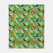 鳥、鳥、鳥 フリースブランケット (正面)