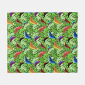 鳥、鳥、鳥 フリースブランケット (正面(横))