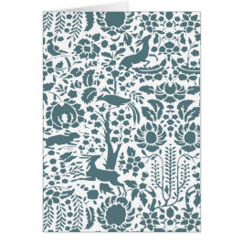 鳥、鹿、木のフォークパターン