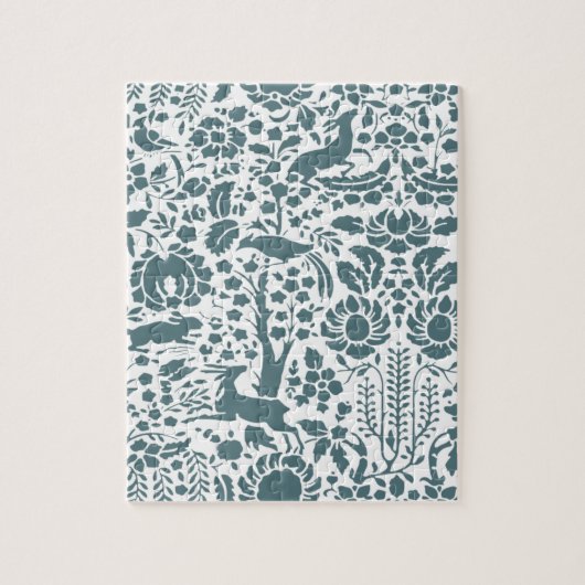 鳥、鹿、木のフォークパターン ジグソーパズル (縦)