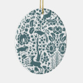 鳥、鹿、木のフォークパターン セラミックオーナメント (右)