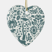 鳥、鹿、木のフォークパターン セラミックオーナメント (右)