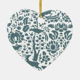 鳥、鹿、木のフォークパターン セラミックオーナメント