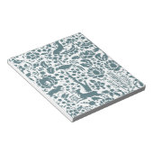 鳥、鹿、木のフォークパターン ノートパッド (アングル)