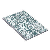 鳥、鹿、木のフォークパターン ノートブック (右側)