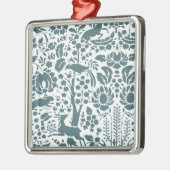 鳥、鹿、木のフォークパターン メタルオーナメント (左)