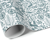 鳥、鹿、木のフォークパターン ラッピングペーパー (ロールコーナー)