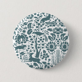 鳥、鹿、木のフォークパターン 缶バッジ