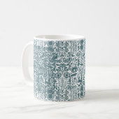 鳥、鹿、木のヴィンテージフォークパターン コーヒーマグカップ (正面左)