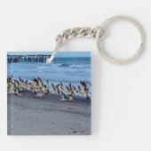 鳥、黒いスキマーの写真とのKeychain キーホルダー (裏面)