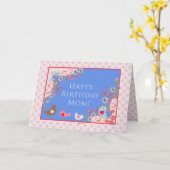 鳥n開花ハッピーバースデーママ！君カスタマイズ カード (黄色い花)
