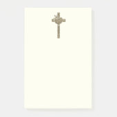 鳩およびハートのエレガントな宗教の金十字 ポストイット (正面)