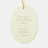 鳩およびハートの最初聖餐式の十字 セラミックオーナメント (裏面)