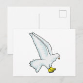 鳩がアイススケートを履く ポストカード (正面/裏面)