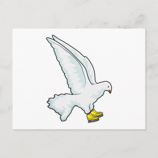 鳩がアイススケートを履く ポストカード (正面)