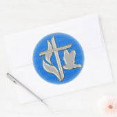 鳩が付いているメソジスト派の十字 ラウンドシール (封筒)