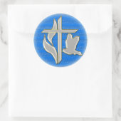 鳩が付いているメソジスト派の十字 ラウンドシール (バッグ)