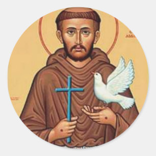 鳩が付いているSt Francis ラウンドシール
