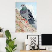 鳩が屋根の上に寝ている ポスター (ホームオフィス)