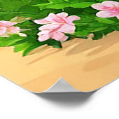 鳩とエレガントなウェディングアーチ ポスター (角)