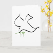 鳩とオリーブの枝のイメージ カード (黄色い花)
