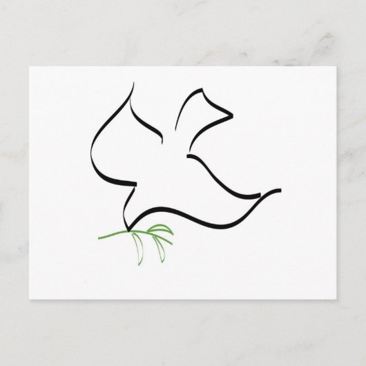 鳩とオリーブの枝のイメージ ポストカード (正面)