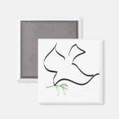 鳩とオリーブの枝のイメージ マグネット (正面/裏面)